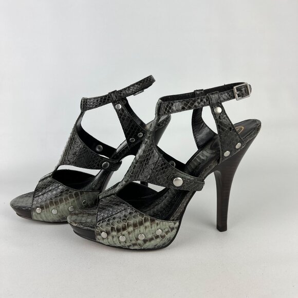 Ash Womens Gray Snake Gladiator Platform Sandals Strappy Heels size EU 40 US 10 - Picture 3 of 16